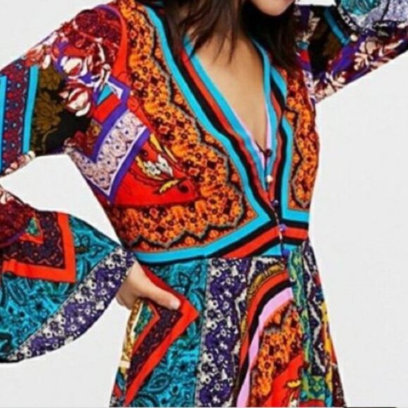 Free People Over the Rainbow Long Sleeve Maxi Dress - Picture 2 of 13